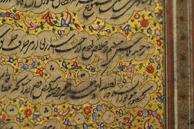 Lot 65 - A LOOSE MURAQQA' ALBUM PAGE OF SHIKASTEH NASTA'LIQ CALLIGRAPHY