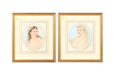 Lot 248 - TWO WATERCOLOUR STUDIES OF GIRLS' HEADS