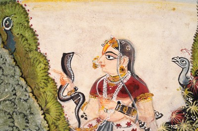 Lot 152 - AN ILLUSTRATION FROM A RAGAMALA SERIES: THE ASAVARI RAGINI OF SHRI RAGA