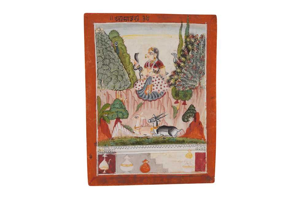 Lot 152 - AN ILLUSTRATION FROM A RAGAMALA SERIES: THE ASAVARI RAGINI OF SHRI RAGA