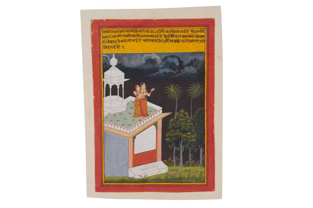 Lot 171 - AN ILLUSTRATION TO AN ASHTA NAYIKA SERIES: A LADY AWAITING HER LOVER (VASAKASAJJA NAYIKA)