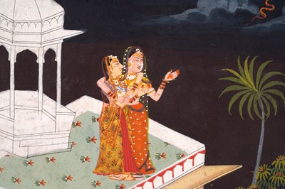 Lot 171 - AN ILLUSTRATION TO AN ASHTA NAYIKA SERIES: A LADY AWAITING HER LOVER (VASAKASAJJA NAYIKA)