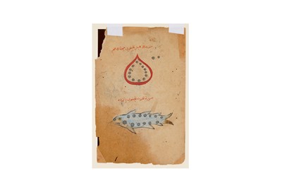 Lot 245 - TWO LOOSE ILLUSTRATED FOLIOS FROM AN ASTRONOMICAL MANUSCRIPT