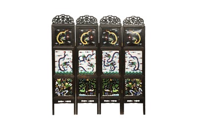 Lot 598 - A CHINESE CLOISONNÉ SCREEN