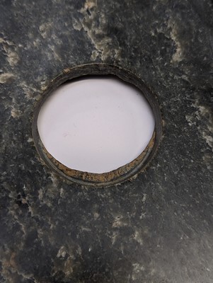 Lot 374 - A LARGE CHINESE ARCHAIC MOTTLED GREEN JADE DISC, BI