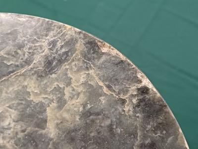 Lot 373 - A LARGE CHINESE ARCHAIC MOTTLED GREEN JADE DISC, BI