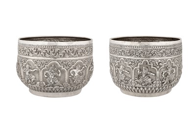 Lot 90 - A pair of late 19th century Anglo – Indian unmarked silver bowls, Poona circa 1890