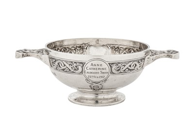 Lot 309 - A George V Scottish sterling silver quaich, Glasgow 1912 by Lawson and Co