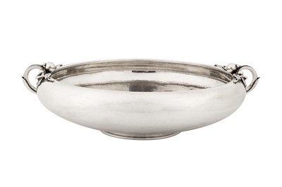 Lot 246 - A large mid-20th century Danish sterling silver fruit bowl, Copenhagen circa 1960 by Georg Jensen