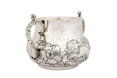 Lot 497 - A large Charles II sterling silver twin handled porringer, London 1662 possibly by John Burges (free. 1624, d. 1662)