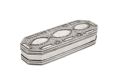 Lot 130 - A late 18th / early 19th century unmarked silver box, probably Batavian circa 1800