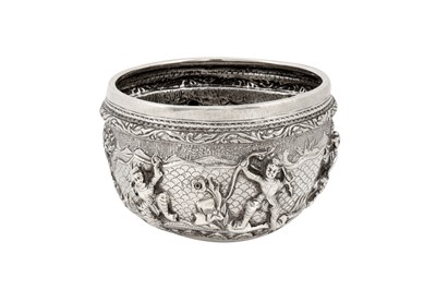 Lot 111 - An early 20th century Burmese unmarked silver small bowl, Rangoon circa 1910