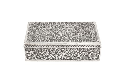 Lot 93 - An early 20th century Anglo – Indian unmarked silver betel box, Cutch circa 1900