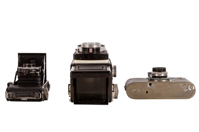 Lot 1411 - A Univex Mercury half-frame Camera, An MPP Microcord TLR, A Baldina camera.