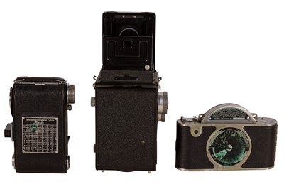 Lot 1411 - A Univex Mercury half-frame Camera, An MPP Microcord TLR, A Baldina camera.