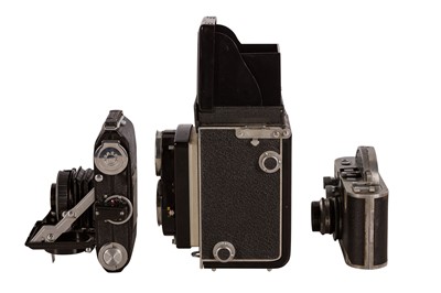Lot 1411 - A Univex Mercury half-frame Camera, An MPP Microcord TLR, A Baldina camera.