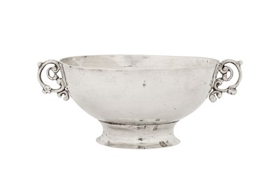 Lot 133 - A 19th century or later Spanish colonial silver twin handled bowl