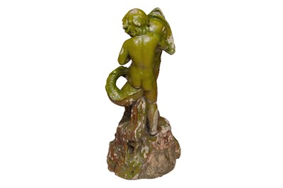 Lot 137 - GREEN CHERUB ORNAMENT