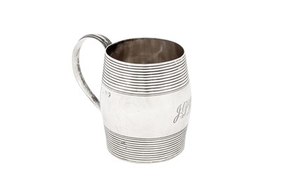 Lot 6 - A George III sterling silver small mug, London 1802, maker’s mark obscured
