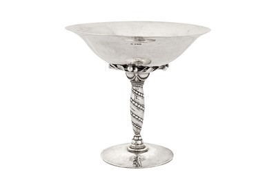 Lot 248 - A rare early 20th century Danish sterling silver comport or compote, Copenhagen 1927 designed by Johan Rohde for Georg Jensen, import marks for London 1927 by George Stockwell