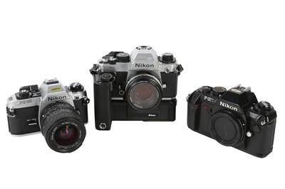Lot 1034 - A Selection of  Nikon SLRs, inc FA.