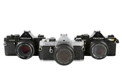 Lot 1145 - Three Pentax MX Cameras & Standard Lenses.