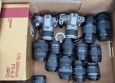 Lot 1337 - EOS300 & 300v Film Cameras, Plus Canon & Other AF Lenses.