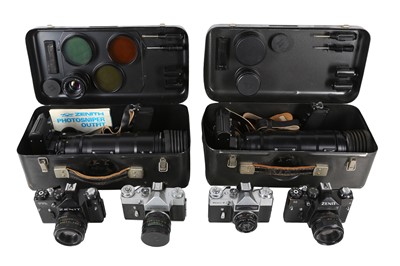 Lot 1061 - Two Photosniper Outfits, plus other  Zenit Cameras.