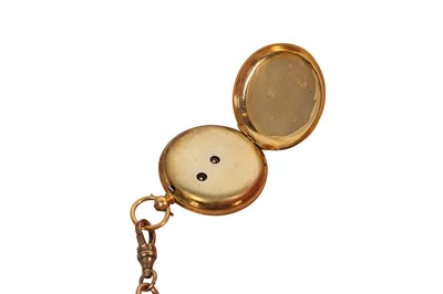 Lot 118 - A GOLD FOB WATCH AND CHAIN