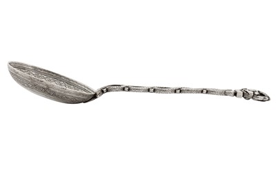 Lot 101 - A rare late 19th century Anglo – Indian silver spoon, Madras circa 1890 by Peter Orr
