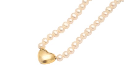 Lot 40 - A PEARL AND IMITATION DIAMOND NECKLACE