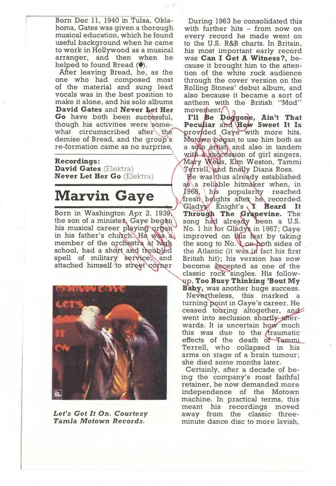 Lot 257 - Gaye (Marvin)