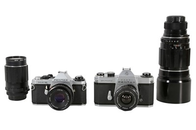 Lot 1150 - Pentax SPII & ME Super Cameras, plus Lenses.