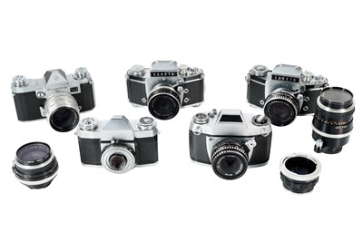 Lot 1037 - A Group of German SLR Cameras & Lenses.