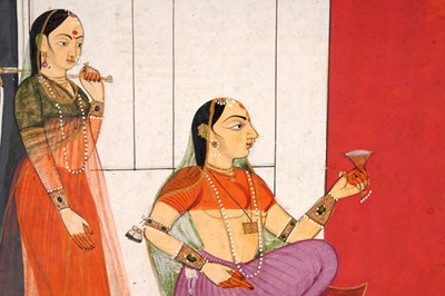 Lot 154 - AN ILLUSTRATION TO A RAGAMALA SERIES: THE ABHIRI RAGINI OF HINDOL RAGA