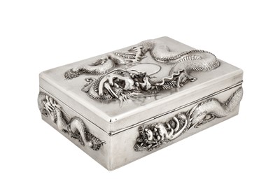 Lot 152 - An early 20th century Chinese export silver cigarette and cigar box, Shanghai circa 1920 by Yi retailed by Nanking Store