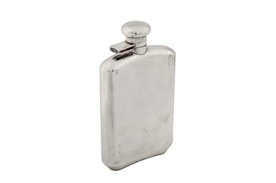 Lot 142 - An early 20th century Chinese export silver spirit hip flask, Shanghai circa 1930 by Hua, retailed by Tack Hing