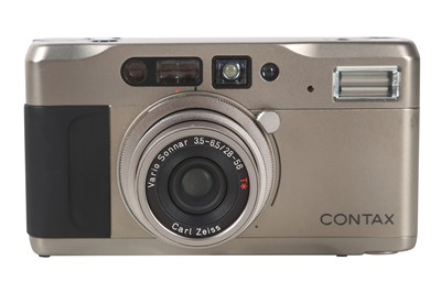 Lot 351 - A Contax Tvs Compact Film Camera, Boxed.