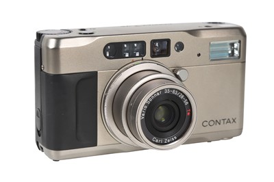 Lot 351 - A Contax Tvs Compact Film Camera, Boxed.