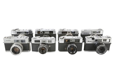 Lot 1166 - A Group of Compact Rangefinder Cameras.