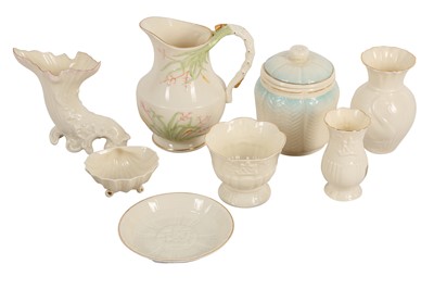 Lot 213 - A GROUP OF BELLEEK IRISH CHINA ITEMS, INCLUDING SIX FROM THE BELLEEK COLLECTORS SOCIETY