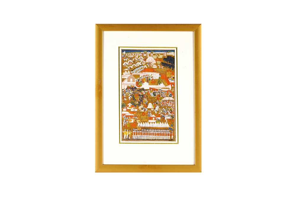 Lot 223 - A CROWDED SCENE WITH PROCESSIONS AND A MILITARY CAMP