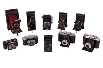 Lot 1177 - A Group of Ten Folding Cameras.