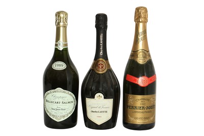 Lot 9 - Assorted Champagne: Billecart-Salmon, 1989, Charles Lafitte, 1985 and Perrier Jouet, 1992