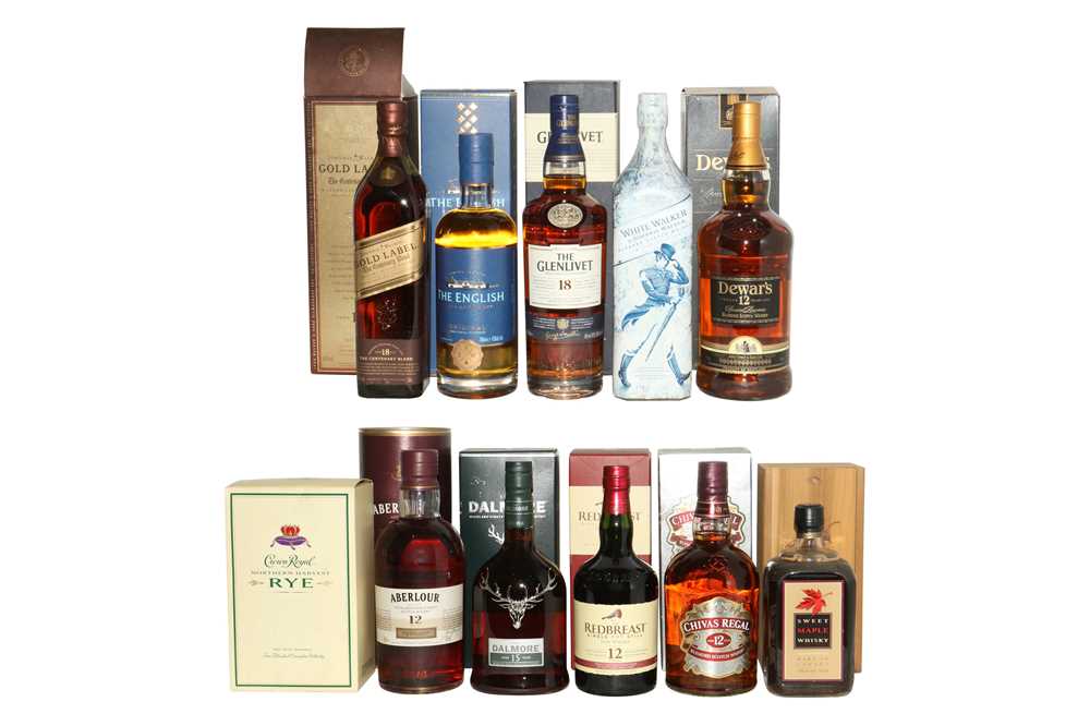 Lot 114 - Assorted Whisky: Dalmore, Aberlour, Johnie Walker, Redbreast etc, twelve bottles