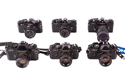 Lot 1054 - A selection of SLR cameras.