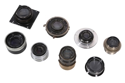 Lot 1299 - A Selection of Lenses with Shutters, Enlarging Lenses, etc.