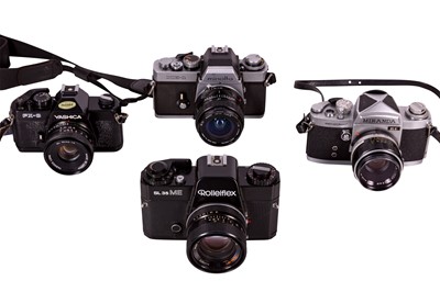 Lot 1092 - Four SLR Cameras, with Lenses.