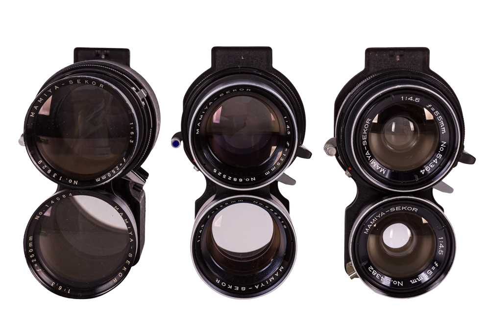 Lot 152 - Three Mamiya TLR lenses.