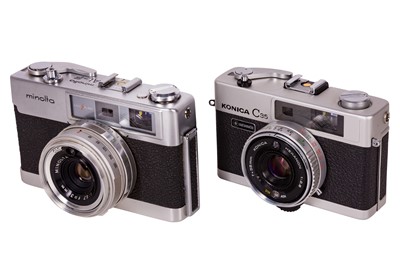 Lot 1156 - Boxed Minolta & Konica Compact Rangefinder Cameras.